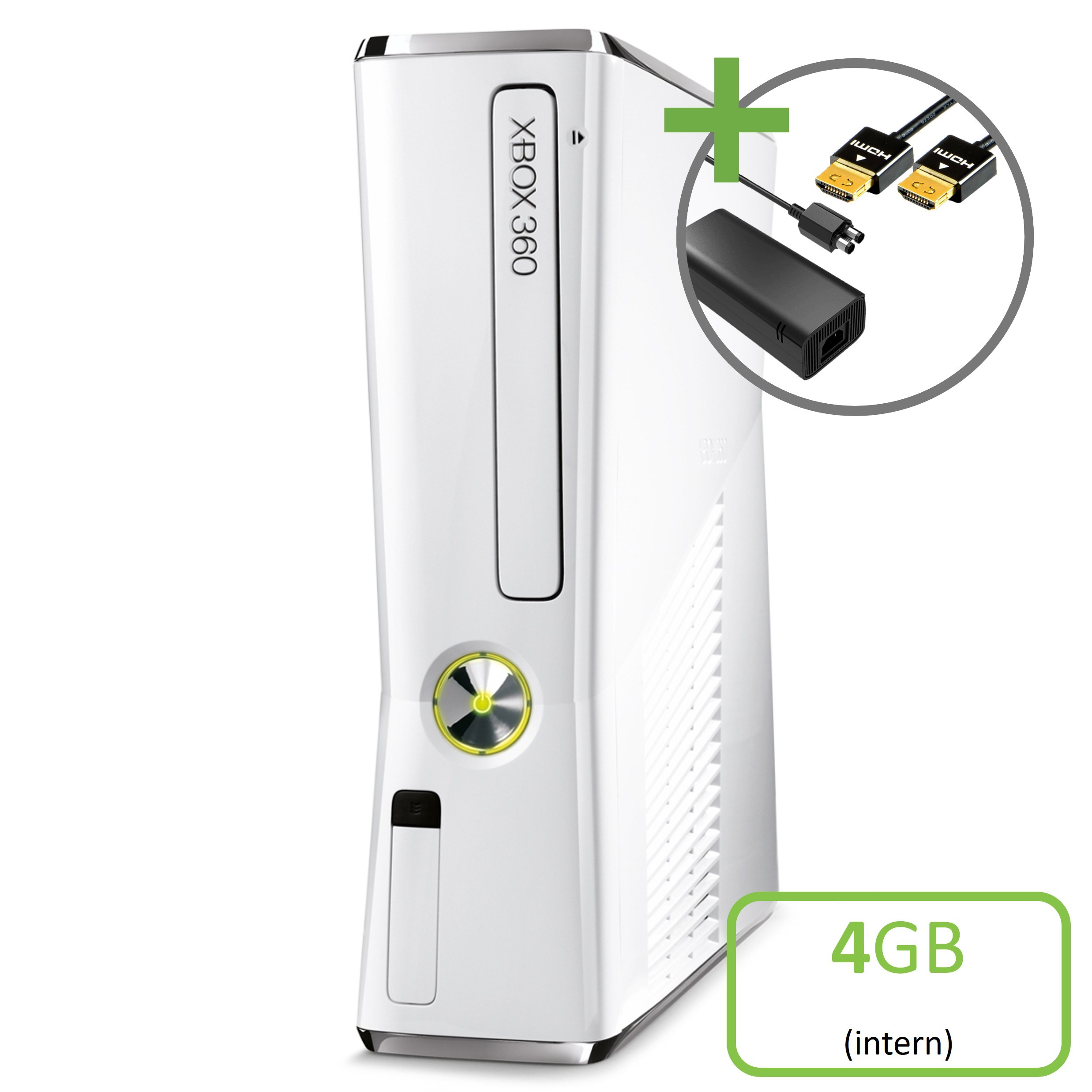 Microsoft Xbox 360 Slim Console White (4GB) - Xbox 360 Hardware