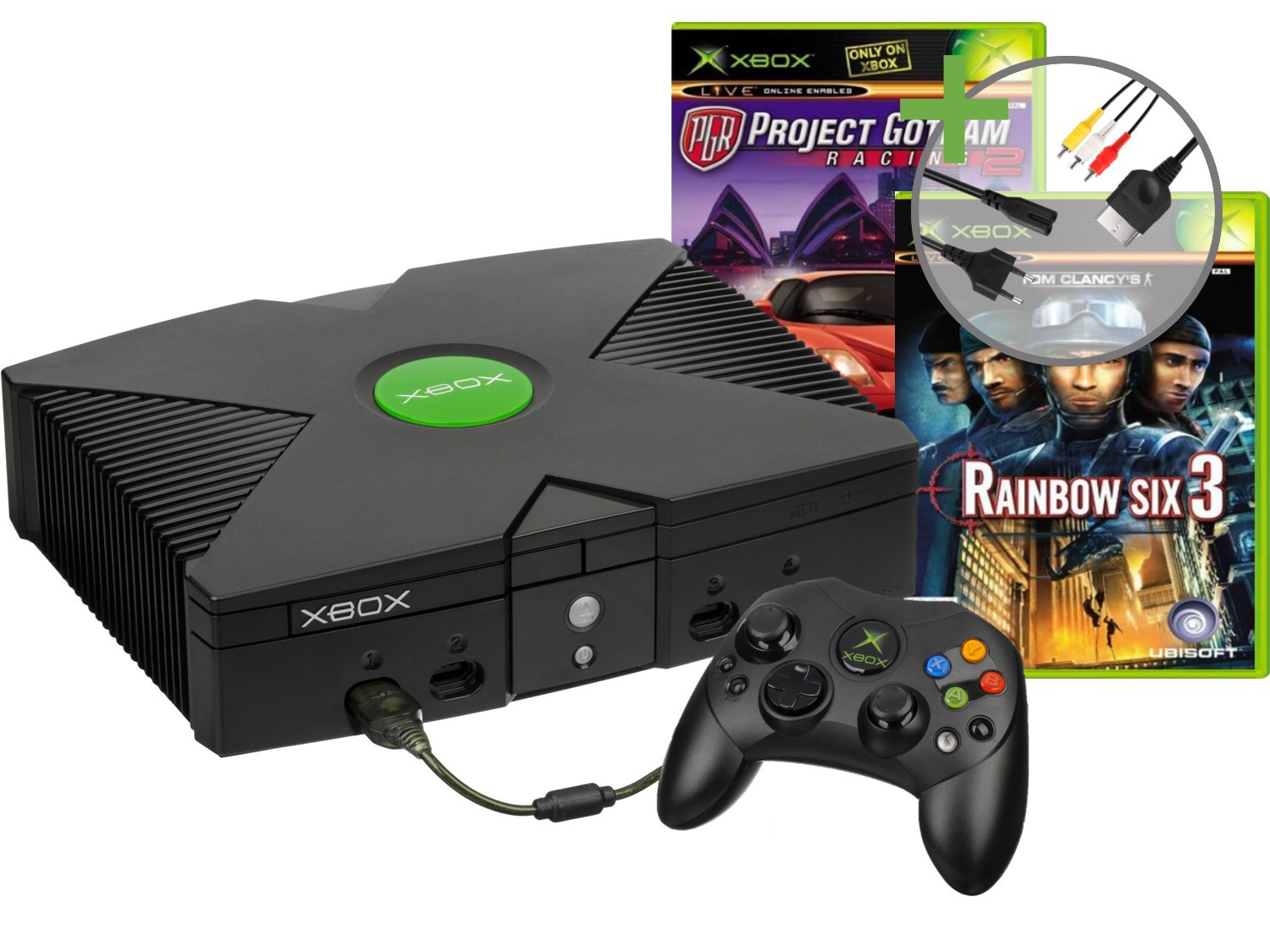 Microsoft Xbox Classic Starter Pack - PGR 2 and Rainbow Six 3 Edition Kopen | Xbox Original Hardware