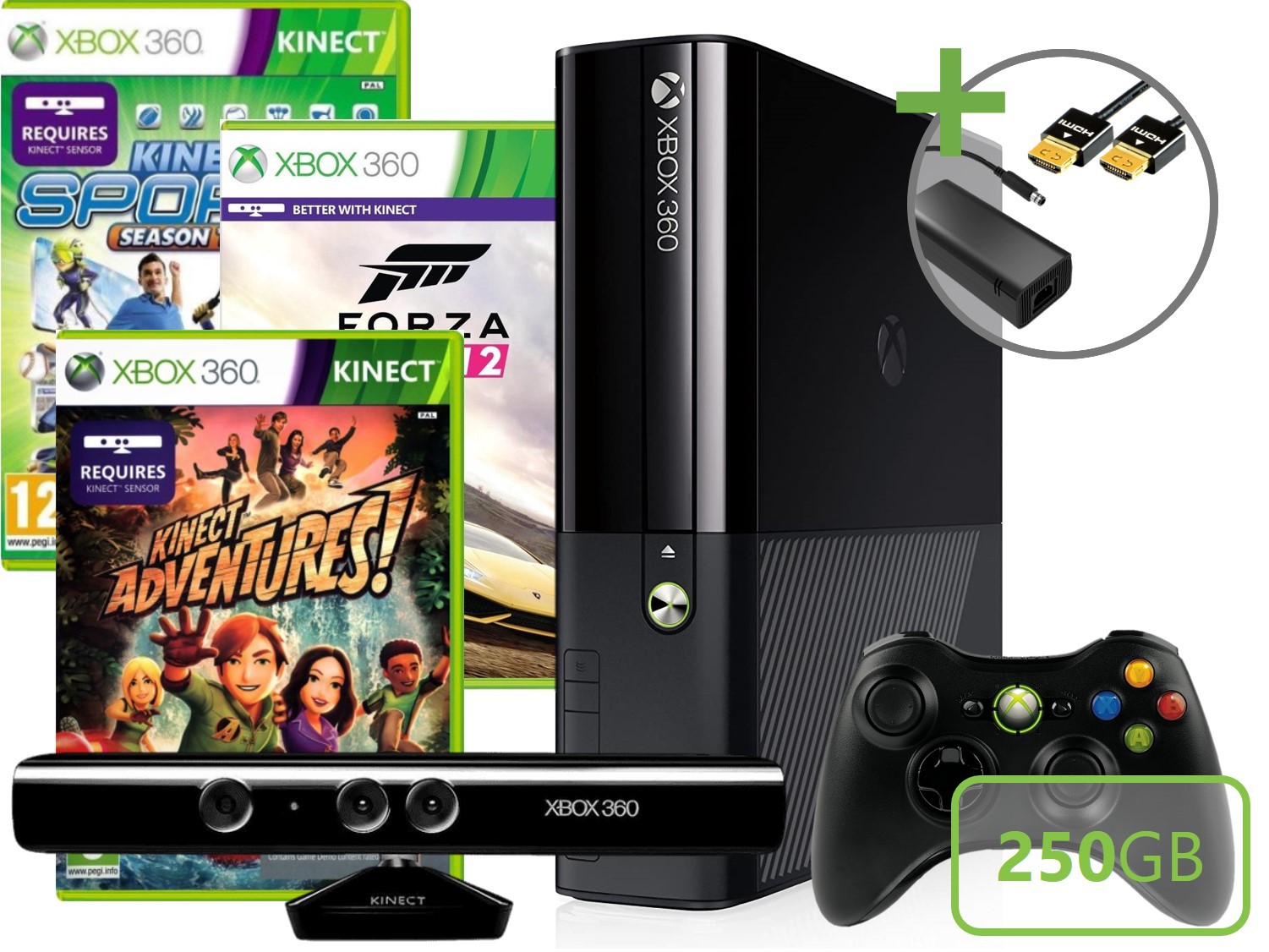 Microsoft Xbox 360 New Slim Starter Pack - Kinect Holiday Edition - Xbox 360 Hardware