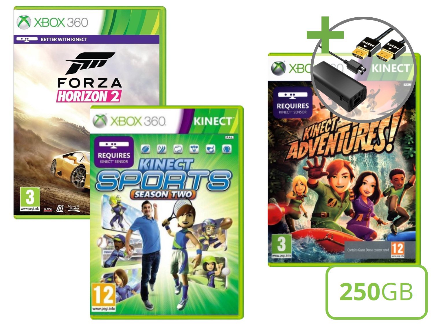 Microsoft Xbox 360 New Slim Starter Pack - Kinect Holiday Edition - Xbox 360 Hardware - 6