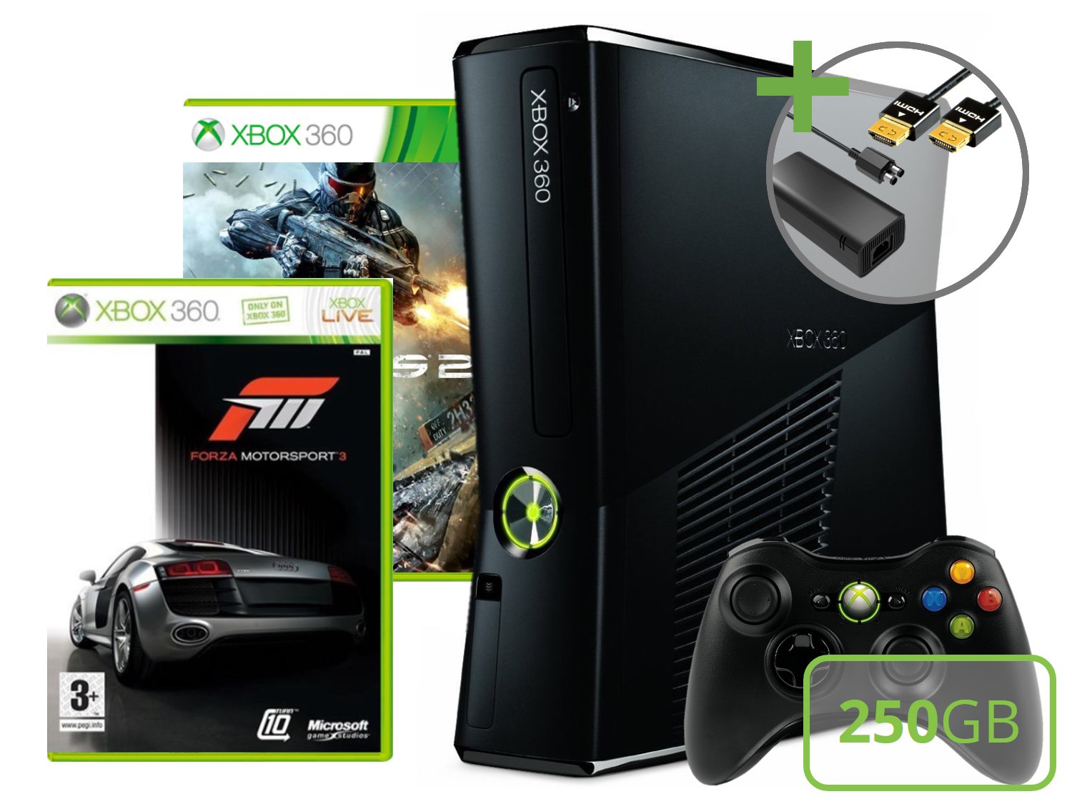 Microsoft Xbox 360 Slim Starter Pack - Forza 3 and Crisis 2 Edition Kopen | Xbox 360 Hardware