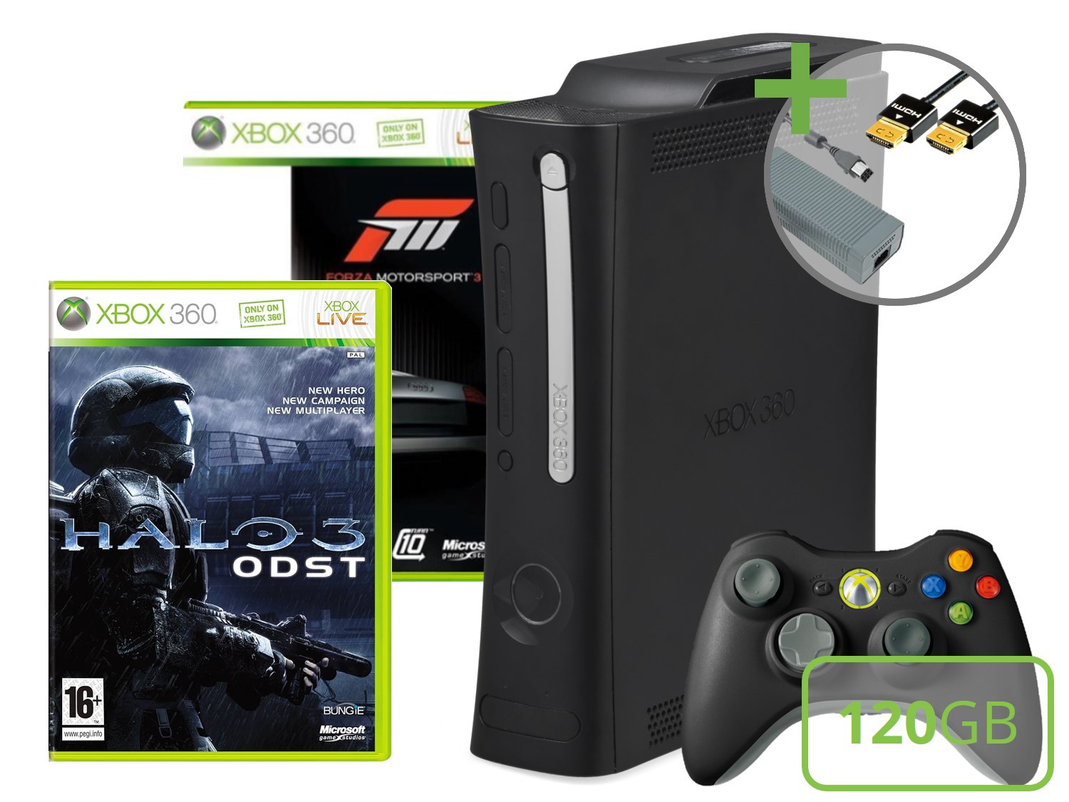 Microsoft Xbox 360 Elite Starter Pack - Forza Motorsport 3 and Halo 3: ODST Edition - Xbox 360 Hardware