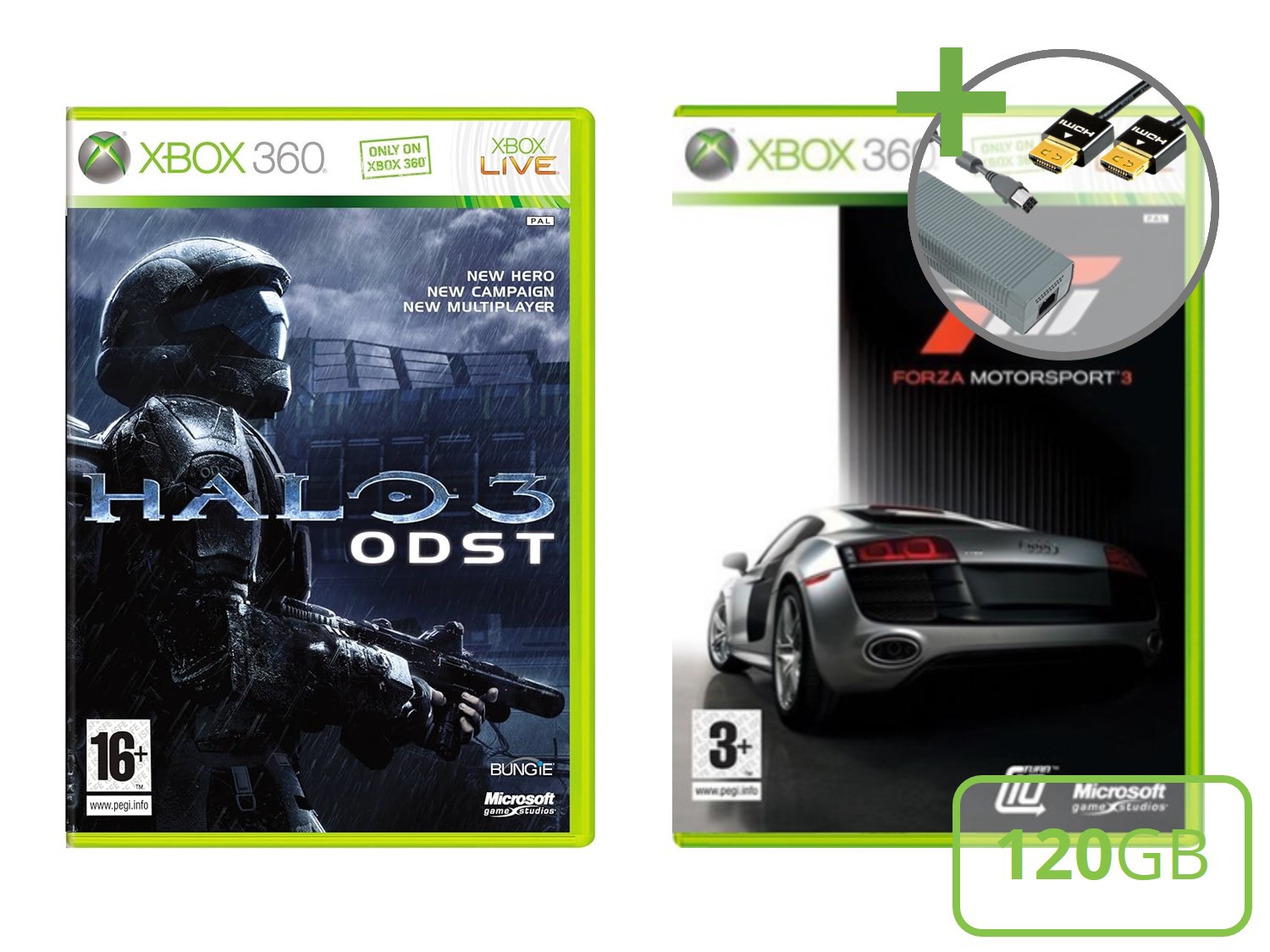 Microsoft Xbox 360 Elite Starter Pack - Forza Motorsport 3 and Halo 3: ODST Edition - Xbox 360 Hardware - 5