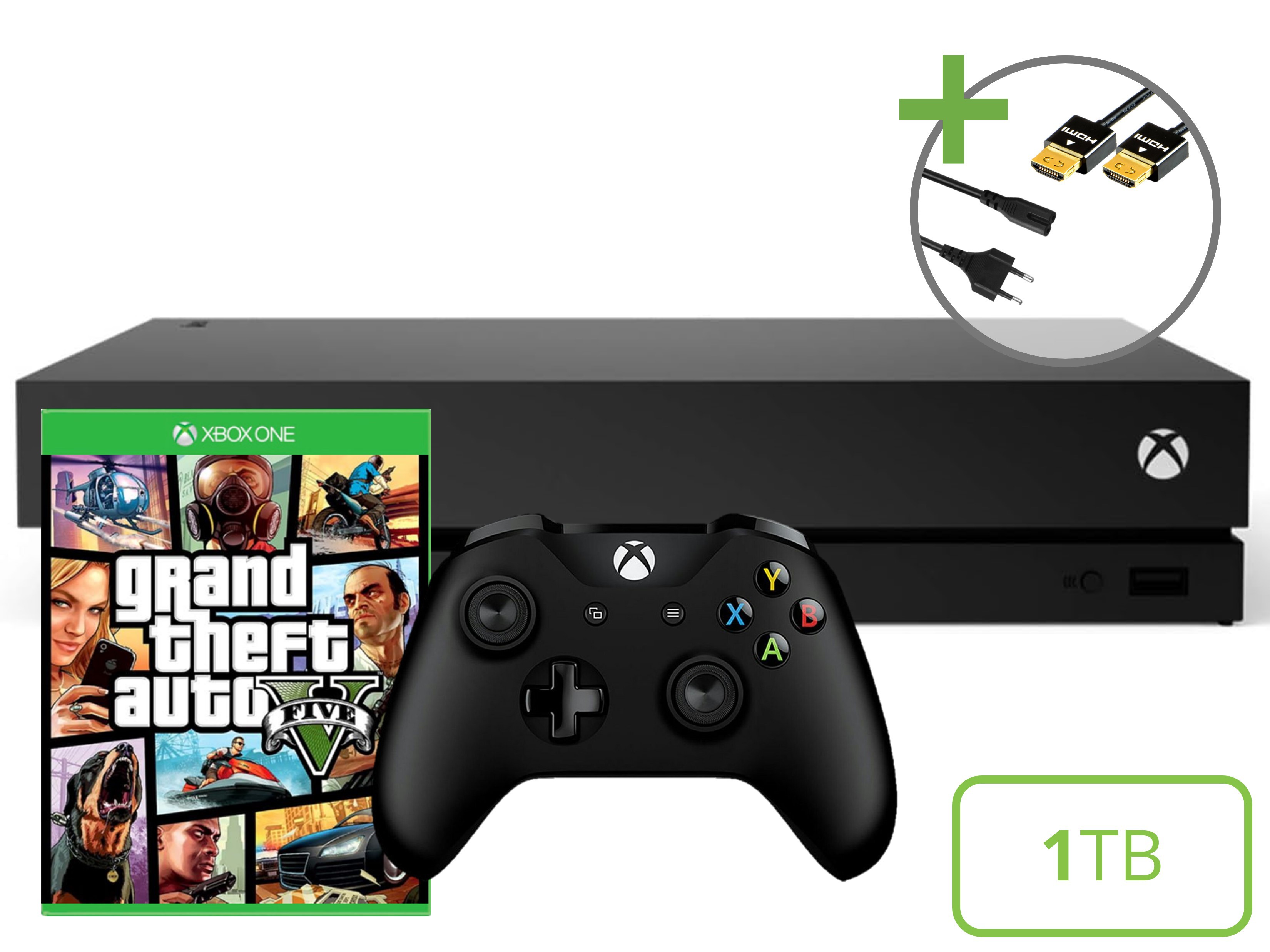 Microsoft Xbox One X Starter Pack - 1TB GTA V Edition - Xbox One Hardware