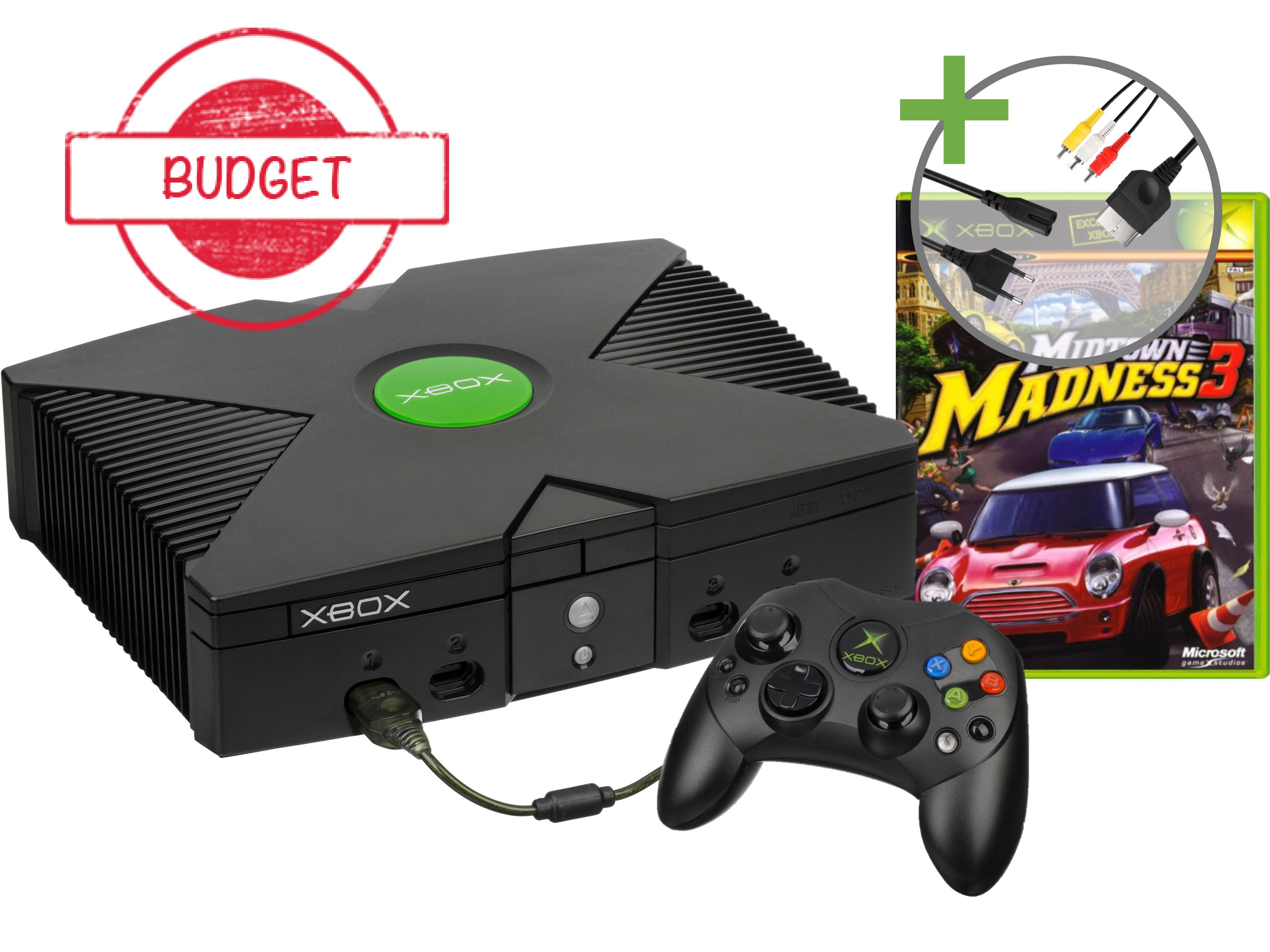 Microsoft Xbox Classic Starter Pack - Midtown Madness 3 Edition - Budget - Xbox Original Hardware