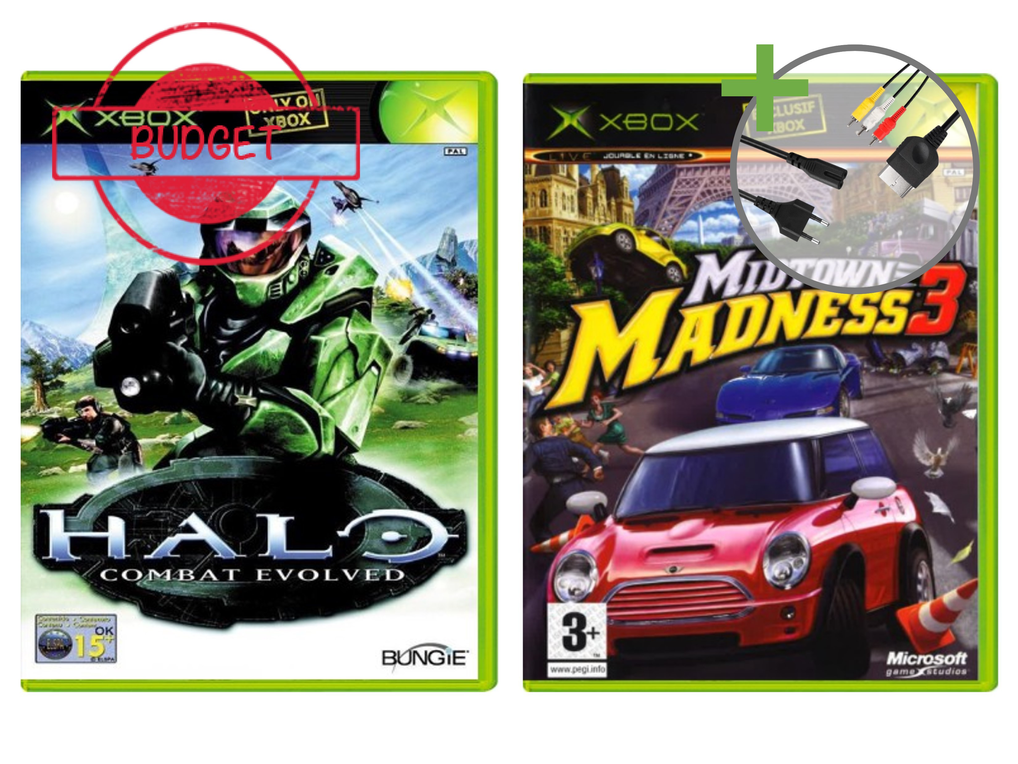 Microsoft Xbox Classic Starter Pack - Halo and Midtown Madness 3 Edition - Budget - Xbox Original Hardware - 4