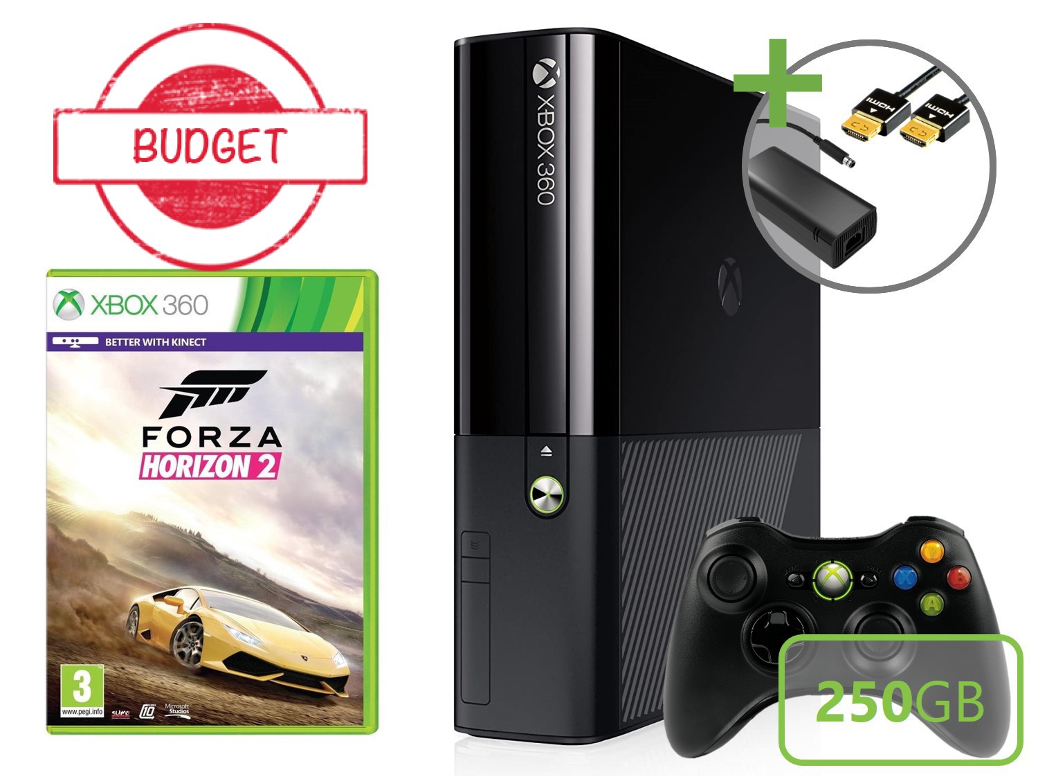 Microsoft Xbox 360 New Slim Starter Pack - Forza Horizon 2 Edition - Budget Kopen | Xbox 360 Hardware