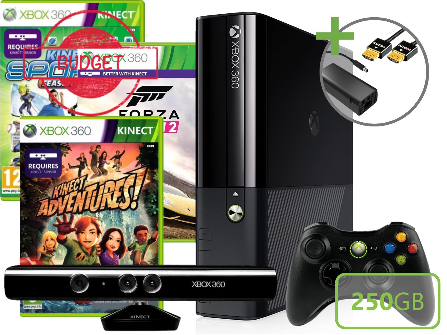 Microsoft Xbox 360 New Slim Starter Pack - Kinect Holiday Edition - Budget Kopen | Xbox 360 Hardware