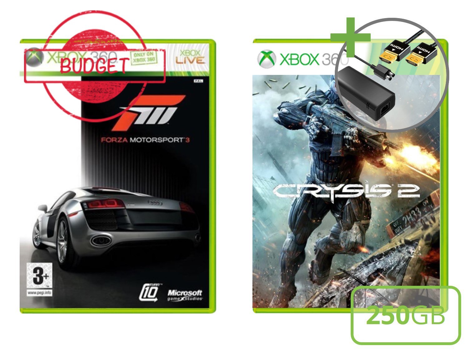 Microsoft Xbox 360 Slim Starter Pack - Forza 3 and Crisis 2 Edition - Budget - Xbox 360 Hardware - 5