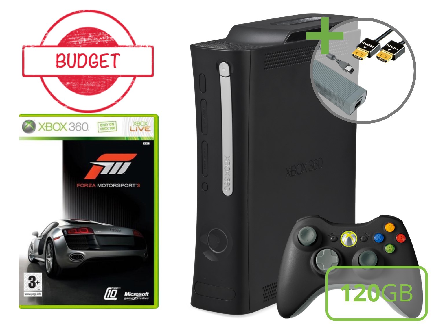 Microsoft Xbox 360 Elite Starter Pack - Forza Motorsport 3 Edition - Budget Kopen | Xbox 360 Hardware