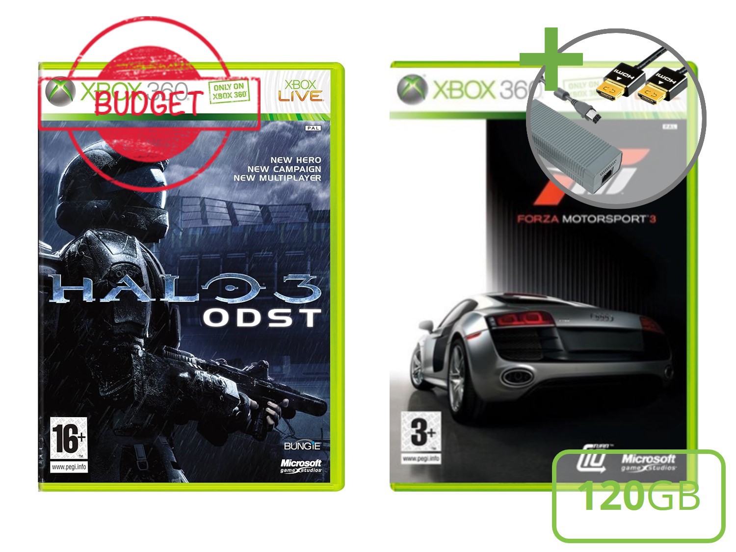 Microsoft Xbox 360 Elite Starter Pack - Forza Motorsport 3 and Halo 3: ODST Edition - Budget - Xbox 360 Hardware - 5