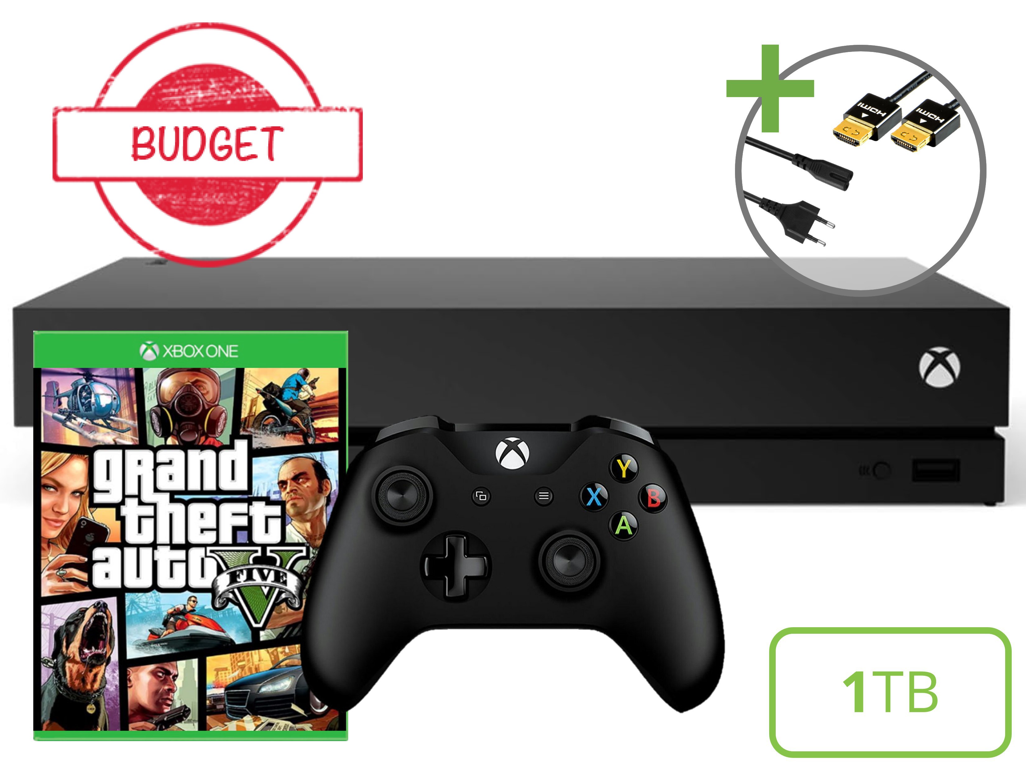 Microsoft Xbox One X Starter Pack - 1TB GTA V Edition - Budget Kopen | Xbox One Hardware