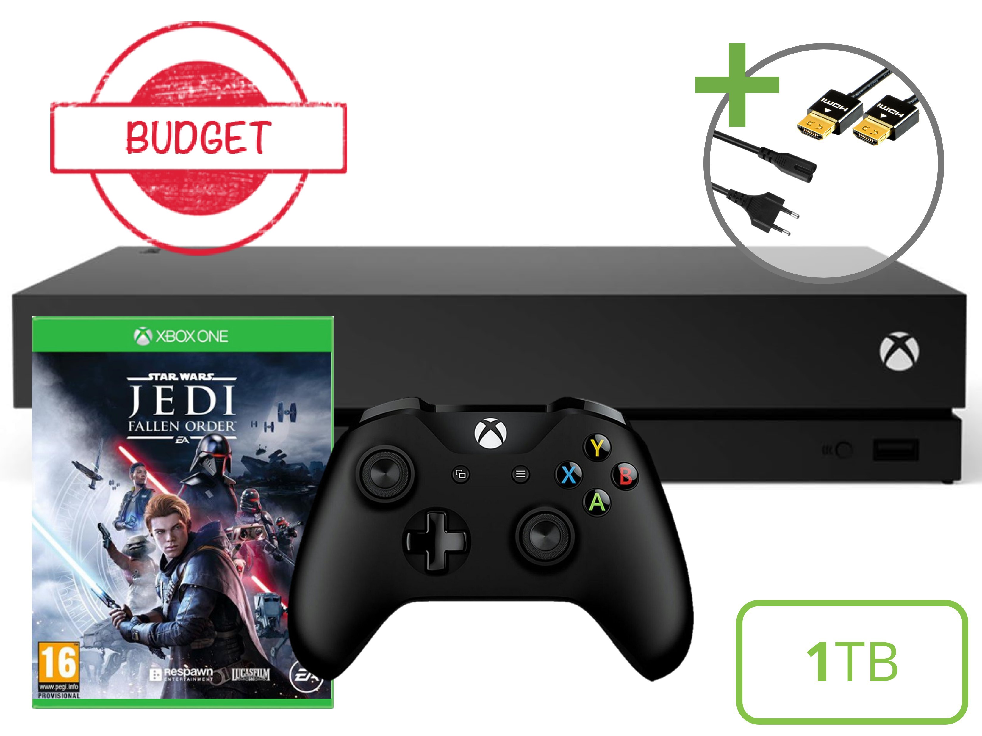 Microsoft Xbox One X Starter Pack - Star Wars Jedi: Fallen Order Edition - Budget Kopen | Xbox One Hardware