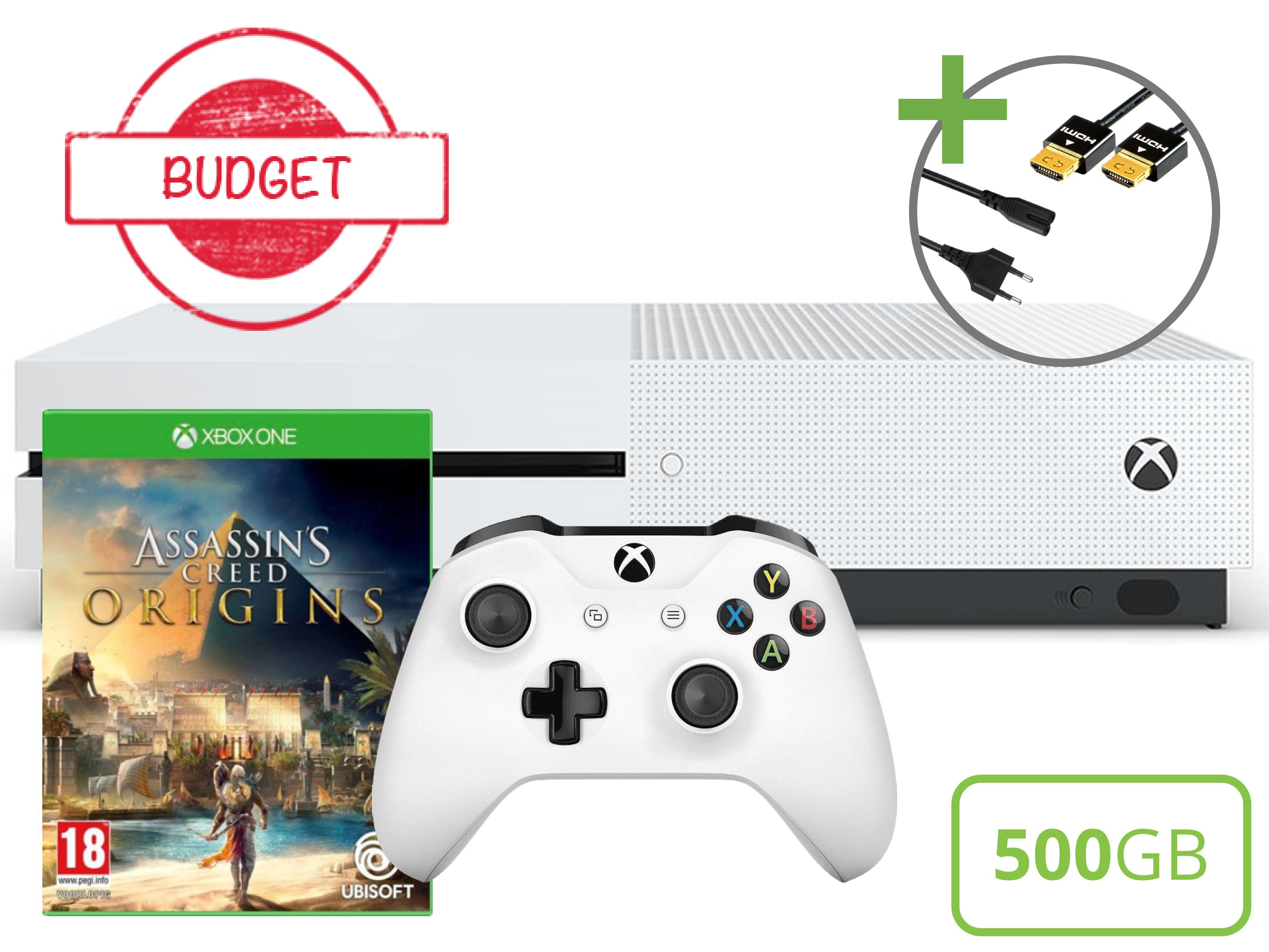 Microsoft Xbox One S Starter Pack - 500GB Assassin's Creed Origins Edition - Budget Kopen | Xbox One Hardware