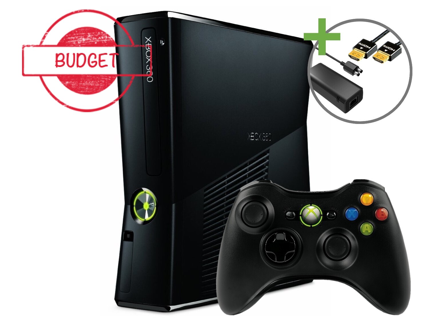Microsoft Xbox 360 Slim Console 250GB Starter Pack - Mat Zwart - Budget Kopen | Xbox 360 Hardware